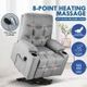Lift Motor Recliner Massage Chair 8-Point Heating Armchair Wheeled Fabric Sofa Grey