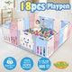 Baby Playpen Enclosure Barrier Fence Play Room Yard Safety Gate Toddler Activity Centre Elephant Design 18 Panels