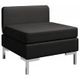 Sectional Middle Sofa with Cushion Fabric Black