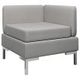 Sectional Corner Sofa with Cushion Fabric Light Grey
