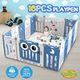 Baby Playpen Fence Child Safety Gate Kids Enclosure Activity Centre Barrier Toddler Play Room Yard Foldable Owl Design 16 Panels