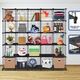 Metal Wire 25-Cube Storage Grid Organizer DIY Modular Cabinet for Toys Books Clothes Black