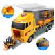6 in 1 Die-cast Construction Vehicle Mini Engineering Truck Toy Set in Carrier Truck Playset for Boys 3 age+
