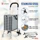 Collapsible Shopping Trolley Cart Folding Shopping Bag on Wheels Grey