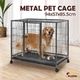 36 Inch Heavy Duty Dog Cage Kennel Metal Pet Dog Crate Playpen Wheels & Tray