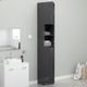 Bathroom Cabinet High Gloss Grey 32x25.5x190 cm Chipboard