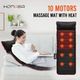 10 Motor Vibrating Massage Mat Full Body Massage Pad with Heat Black