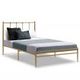 Metal Bed Frame Single Size Mattress Base Platform Foundation Wooden Gold Amor