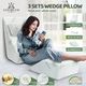 3 Pcs Memory Foam Wedge Pillow Set Bed Pillow Headrest Leg Elevation Bamboo Cover