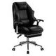 Faux Leather High Back Reclining Executive Office Chair w/ Stool Black