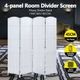 4 Panel Room Divider Decorative Folding Rattan Wicker Screen Room Privacy Separator White