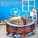 Pirate Ship Play Tent for Kids Foldable Pop Up Play Tent with Basketball Hoop