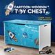 Kidbot Kids Toy Box Wooden Storage Chest 80x40x44.5cm Space Rocket