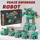 Transformers Robot 5 in 1 STEM Learning Construction Toys Gift Toy for Kids Aged 3+ Lt.Green