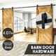 4.07m Black Double Door Sliding Barn Door Hardware Track Roller Stopper Floor Guide Kit