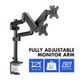 Dual Screen Monitor Stand Bracket Adjustable Computer Monitor Desk Mount for 13 to 35 Inch