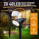 2x 40 LED Solar Powered Garden Lights Outdoor Security Sensor Spotlight