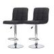 2x Bar Stools Stool Kitchen Chairs Swivel PU Leather Metal Industrial Black