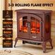 22 Inch 1800W Freestanding Electric Fireplace Stove Realistic LED Flame Effect Thermostat