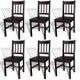 Dining Chairs 6 pcs Brown Pinewood