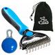 Pet Grooming Tool - 2 Sided Undercoat Rake for Cats & Dogs - Safe Dematting Comb for Easy Mats & Tangles Removing