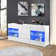 180cm High Gloss Front White Sideboard Buffet Table 4-Drawer Cupboard LED Light