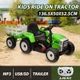 Kids Farm Tractor Electric Ride On Toys 2.4G R/C Remote Control Cars w/ Trailer Green