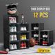 12PCS Shoe Storage Box Sneaker Display Cases ABS Plastic Boxes Stackable Organiser Transparent Black