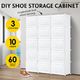 60 Pairs Stackable Shoe Storage Box Organiser Cube DIY Shoe Cabinet Rack Shelf 30 Tier White