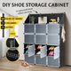 48 Pairs Stackable Shoe Storage Box Organiser Cube DIY Shoe Cabinet Rack Shelf 24 Tier Black