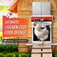 Petscene Automatic Chicken Coop Door Kit Auto Opener Closer Timer Light Sensor Upgraded