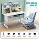 Children Kids Study Desk and Chair Set Height Adjustable Bookshelves Drawers Magnetic Backboard Blue