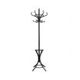 Rotating 12 hooks wooden coat stand clothes rack hat hanger with base ring for Umbrellas-Walnut