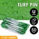 Artificial Grass Lawn Garden Tent Fence Nails Pins Pegs Fixers Stakes 50PCS Metal U Shape 3mm Thick