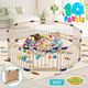 Kidbot Wooden Foldable Playpen for Toddlers Baby Kids Safety Fence 10-Panel Play Yard Activity Centre