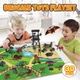 Dinosaur Toy Activity Play Mat Set for Kids Toddlers with Trees Soldiers Rocks 30PCS