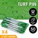 Artificial Grass Lawn Garden Tent Fence Nails Pins Pegs Fixers Stakes 200PCS Metal U Shape 3mm Thick