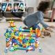 110pcs Light Magnetic Tiles Building Blocks for Kids, 3D Clear Educational Toys, Magnetic Marble Run STEM Magnetic Blocks Toys
