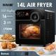 Multifunction 14L Air Fryer Convection Toaster Oven 16 Cooking Presets Stainless Steel Rotisserie