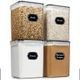 4x6.5L XL Food Storage Containers Airtight Tall Cereal Dry Food Storage Containers Set of 4