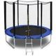 8Ft Great Bouncy Trampoline W/ Safety Enclosure,Ladder,48Pcs Steel Springs, Max 120Kg Load