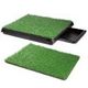 Indoor Pet Toilet Training Dog Potty Pad Grass Mat*2 W/Removable Waste Tray Easy To Clean