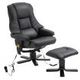 Office 8 Point Heating Swivel Massage Chair Thick Padding Recliner W/ Foot Rest Set-Black