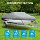 12-14Ft High Quality Weather/Uv Resistant Boat Cover Canopy For  V-Hull Open Fishing Boats