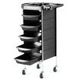 Mobile 6-Tier 5-Sliding-Tray Hair Dressing Trolley Salon  Cart W/Multi-Segments On Top