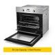 60L Stainless Steel Electric Wall Oven W/ Large Viewing Window-Heat Bake Grill
