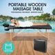 55Cm Width Height Adjustable 2-Fold Massage Table Bed Padded W/6Cm Foam Portable