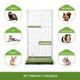 L Wheeled Sturdy Wired 3 Tiers Cat Cage Pet Crate W/Easy Clean Trays