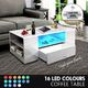 Modern White High Gloss Coffee Table Living Room Storage Furniture 2 Drawers 16 LED Colours