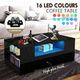 Modern Rectangle Coffee Table Gloss Living Room Storage Furniture 2 Drawers 16 LED Colours Black